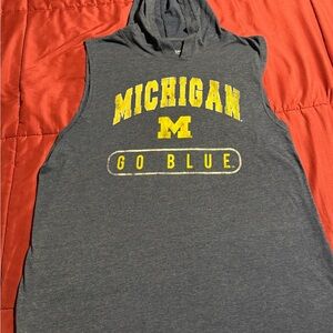 Gray Michigan Sleeveless Hoodie